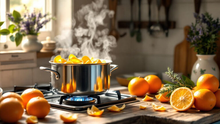 Orange Peels in Boiling Water
