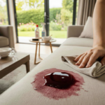 How to remove red wine from a light sofa without leaving a faded ring Update