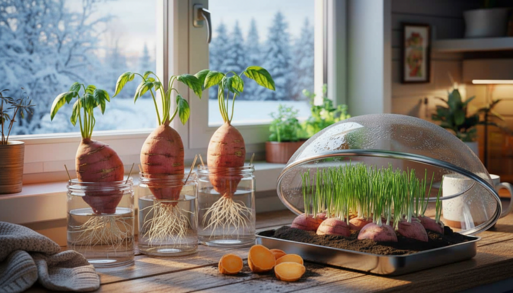 Even in winter, you can sprout sweet potatoes for spring Update