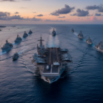 Global flashpoint in slow motion as a Chinese fleet pushes deeper into disputed waters and a lone US aircraft carrier steams toward a showdown that could redefine power in the Pacific and split the world over who is really provoking whom