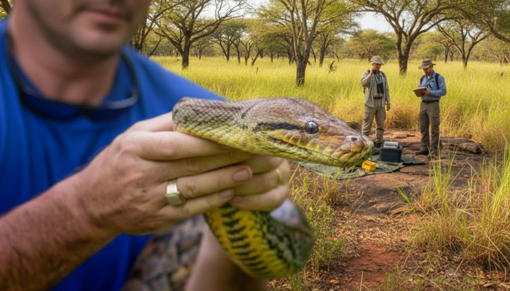 Giant African Python Officially Confirmed by Herpetologists During Rare Field Expedition