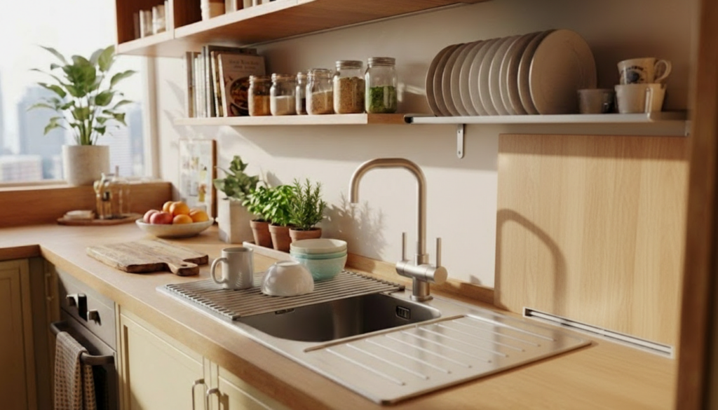 Say goodbye to the dish rack in the sink: this new space saving trend keeps your kitchen neat, tidy, and clutter free